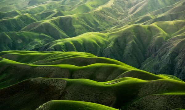 Mountain landscape at golden hour